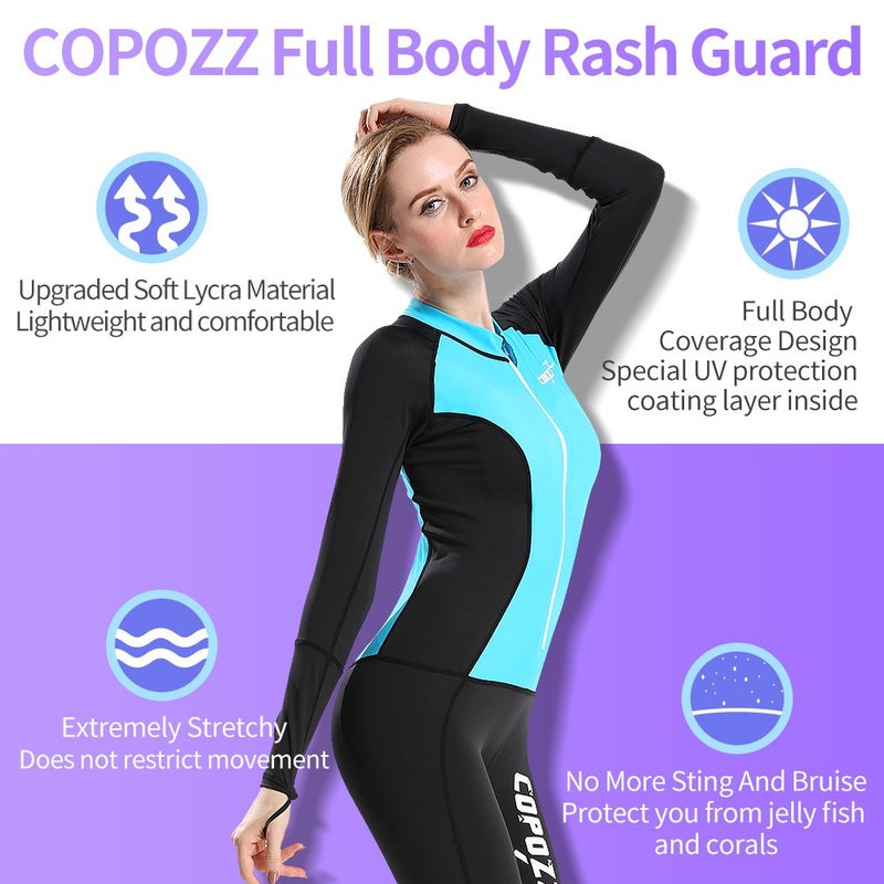 COPOZZ Womens Wetsuit Full Body Swimsuit for Women â€“ Front Zip Wet Suit for Snorkeling, Surfing, Scuba Gear, Paddleboarding, Water Sports - Image 4